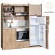 Πολυκουζίνα mini kitchen 190cm με μεγάλο ψυγείο & μεγάλο φούρνο απόχρωση λευκή για γραφεία, studios & καταλύματα airbnb