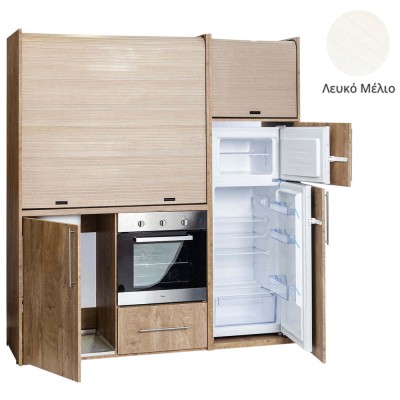 Πολυκουζίνα mini kitchen 190cm με μεγάλο ψυγείο & μεγάλο φούρνο απόχρωση λευκή για γραφεία, studios & καταλύματα airbnb Πολυκουζίνα mini kitchen 190cm με μεγάλο ψυγείο & μεγάλο φούρνο απόχρωση λευκή για γραφεία, studios & καταλύματα airbnb