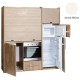 Πολυκουζίνα mini kitchen 190cm με μεγάλο ψυγείο & μεγάλο φούρνο απόχρωση λευκή για γραφεία, studios & καταλύματα airbnb