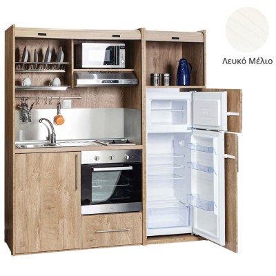 Πολυκουζίνα mini kitchen 190cm με μεγάλο ψυγείο & μεγάλο φούρνο απόχρωση λευκή για γραφεία, studios & καταλύματα airbnb Πολυκουζίνα mini kitchen 190cm με μεγάλο ψυγείο & μεγάλο φούρνο απόχρωση λευκή για γραφεία, studios & καταλύματα airbnb