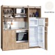 Πολυκουζίνα mini kitchen 190cm με μεγάλο ψυγείο & μεγάλο φούρνο απόχρωση λευκή για γραφεία, studios & καταλύματα airbnb