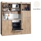Πολυκουζίνα mini kitchen 190cm με μεγάλο ψυγείο & μεγάλο φούρνο απόχρωση λευκή για γραφεία, studios & καταλύματα airbnb