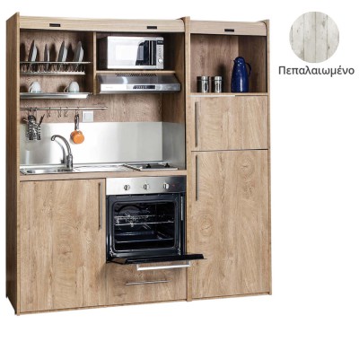 Πολυκουζίνα mini kitchen 190cm με μεγάλο ψυγείο & μεγάλο φούρνο απόχρωση πεπαλαιωμένου για γραφεία, studios & καταλύματα airbnb Πολυκουζίνα mini kitchen 190cm με μεγάλο ψυγείο & μεγάλο φούρνο απόχρωση πεπαλαιωμένου για γραφεία, studios & καταλύματα airbnb