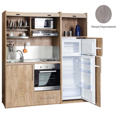 Πολυκουζίνα mini kitchen 190cm με μεγάλο ψυγείο & μεγάλο φούρνο απόχρωση πατητή τσιμεντοκονία για γραφεία, studios & καταλύματα airbnb Πολυκουζίνα mini kitchen 190cm με μεγάλο ψυγείο & μεγάλο φούρνο απόχρωση πατητή τσιμεντοκονία για γραφεία, studios & καταλύματα airbnb