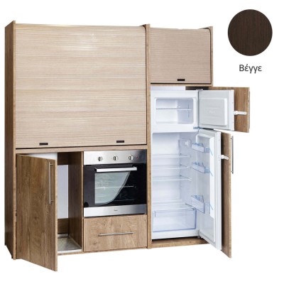 Πολυκουζίνα mini kitchen 190cm με μεγάλο ψυγείο & μεγάλο φούρνο απόχρωση βέγγε για γραφεία, studios & καταλύματα airbnb Πολυκουζίνα mini kitchen 190cm με μεγάλο ψυγείο & μεγάλο φούρνο απόχρωση βέγγε για γραφεία, studios & καταλύματα airbnb