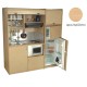 Πολυκουζίνα mini kitchen 190cm με μεγάλο ψυγείο & μικρό φουρνάκι απόχρωση δρυς για ξενώνες & γραφεία