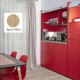 Πολυκουζίνα mini kitchen 190cm με μεγάλο ψυγείο & μικρό φουρνάκι απόχρωση δρυς ρόζοι για γραφεία