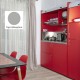Πολυκουζίνα mini kitchen 190cm με μεγάλο ψυγείο & μικρό φουρνάκι απόχρωση γκρι για ξενώνες & γραφεία