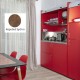 Πολυκουζίνα mini kitchen 190cm με μεγάλο ψυγείο & μικρό φουρνάκι απόχρωση καρυδιάς για ξενώνες & γραφεία