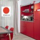 Πολυκουζίνα mini kitchen 190cm με μεγάλο ψυγείο & μικρό φουρνάκι απόχρωση κόκκινη για ξενώνες & γραφεία