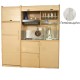 Πολυκουζίνα mini kitchen 190cm με μεγάλο ψυγείο & μικρό φουρνάκι απόχρωση πεπαλαιωμένο για γραφεία