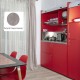 Πολυκουζίνα mini kitchen 190cm με μεγάλο ψυγείο & μικρό φουρνάκι απόχρωση πατητή τσιμεντοκονία για γραφεία