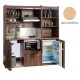 Πολυκουζίνα mini kitchen 190cm με μικρό ψυγείο & μικρό φουρνάκι απόχρωση δρυς για ξενώνες & γραφεία Πολυκουζίνα mini kitchen 190cm με μικρό ψυγείο & μικρό φουρνάκι απόχρωση δρυς για ξενώνες & γραφεία