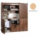 Πολυκουζίνα mini kitchen 190cm με μικρό ψυγείο & μικρό φουρνάκι απόχρωση δρυς για ξενώνες & γραφεία Πολυκουζίνα mini kitchen 190cm με μικρό ψυγείο & μικρό φουρνάκι απόχρωση δρυς για ξενώνες & γραφεία