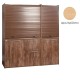 Πολυκουζίνα mini kitchen 190cm με μικρό ψυγείο & μικρό φουρνάκι απόχρωση δρυς για ξενώνες & γραφεία Πολυκουζίνα mini kitchen 190cm με μικρό ψυγείο & μικρό φουρνάκι απόχρωση δρυς για ξενώνες & γραφεία
