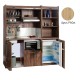 Πολυκουζίνα mini kitchen 190cm με μικρό ψυγείο & μικρό φουρνάκι απόχρωση δρυς ρόζοι για ξενώνες & γραφεία Πολυκουζίνα mini kitchen 190cm με μικρό ψυγείο & μικρό φουρνάκι απόχρωση δρυς ρόζοι για ξενώνες & γραφεία
