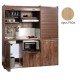 Πολυκουζίνα mini kitchen 190cm με μικρό ψυγείο & μικρό φουρνάκι απόχρωση δρυς ρόζοι για ξενώνες & γραφεία Πολυκουζίνα mini kitchen 190cm με μικρό ψυγείο & μικρό φουρνάκι απόχρωση δρυς ρόζοι για ξενώνες & γραφεία