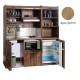 Πολυκουζίνα mini kitchen 190cm με μικρό ψυγείο & μικρό φουρνάκι απόχρωση δρυς sychro για ξενώνες & γραφεία