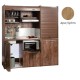 Πολυκουζίνα mini kitchen 190cm με μικρό ψυγείο & μικρό φουρνάκι απόχρωση δρυς sychro για ξενώνες & γραφεία