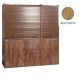 Πολυκουζίνα mini kitchen 190cm με μικρό ψυγείο & μικρό φουρνάκι απόχρωση δρυς sychro για ξενώνες & γραφεία