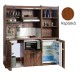 Πολυκουζίνα mini kitchen 190cm με μικρό ψυγείο & μικρό φουρνάκι απόχρωση κερασιάς για ξενώνες & γραφεία Πολυκουζίνα mini kitchen 190cm με μικρό ψυγείο & μικρό φουρνάκι απόχρωση κερασιάς για ξενώνες & γραφεία