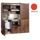 Πολυκουζίνα mini kitchen 190cm με μικρό ψυγείο & μικρό φουρνάκι απόχρωση κόκκινη για ξενώνες & γραφεία