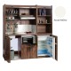 Πολυκουζίνα mini kitchen 190cm με μικρό ψυγείο & μικρό φουρνάκι απόχρωση λευκή για ξενώνες & γραφεία
