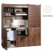 Πολυκουζίνα mini kitchen 190cm με μικρό ψυγείο & μικρό φουρνάκι απόχρωση λευκή για ξενώνες & γραφεία