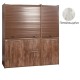 Πολυκουζίνα mini kitchen 190cm με μικρό ψυγείο & μικρό φουρνάκι απόχρωση πεπαλαιωμένου για ξενώνες