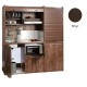 Πολυκουζίνα mini kitchen 190cm με μικρό ψυγείο & μικρό φουρνάκι απόχρωση βέγγε για ξενώνες & γραφεία