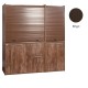 Πολυκουζίνα mini kitchen 190cm με μικρό ψυγείο & μικρό φουρνάκι απόχρωση βέγγε για ξενώνες & γραφεία
