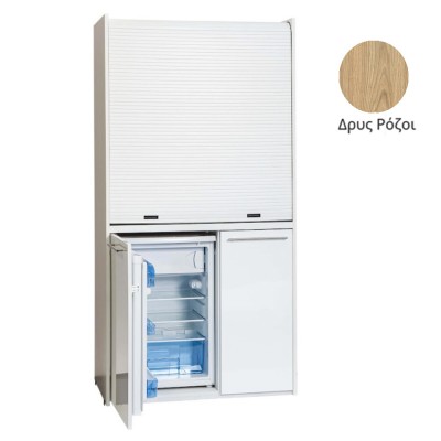 Πολυκουζίνα mini kitchen 105cm OFFICE απόχρωση δρυς ρόζοι με ψυγείο χωρίς φούρνο για ξενώνες, γραφεία & φοιτητικά studio Πολυκουζίνα mini kitchen 105cm OFFICE απόχρωση δρυς ρόζοι με ψυγείο χωρίς φούρνο για ξενώνες, γραφεία & φοιτητικά studio