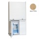 Πολυκουζίνα mini kitchen 105cm OFFICE απόχρωση δρυς ρόζοι με ψυγείο χωρίς φούρνο για ξενώνες, γραφεία & φοιτητικά studio