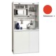 Πολυκουζίνα mini kitchen 105cm OFFICE απόχρωση κόκκινη με ψυγείο χωρίς φούρνο για ξενώνες, γραφεία & φοιτητικά studio