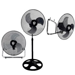 Ανεμιστήρας 3 σε 1 ορθοστάτου - επιδαπέδιος - επίτοιχος 18″ 70W σε μαύρο χρώμα