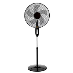 Ανεμιστήρας ορθοστάτου μαύρος με 5 πτερύγια “KNIFE” λεπίδες 16″ 50W 3 ταχυτήτων 40dB