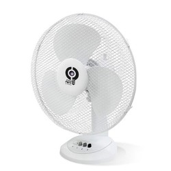 Ανεμιστήρας επιτραπέζιος 50W λευκός 16" με 3 πτερύγια PVC και 3 ταχύτητες 40db αθόρυβης λειτουργίας