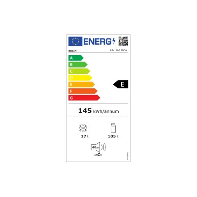 Ψυγείο μονόπορτο Robin RT-130E ασημί INOX 95lt+14lt Π55xΒ58xΥ85cm Ψυγείο μονόπορτο Robin RT-130E ασημί INOX 95lt+14lt Π55xΒ58xΥ85cm