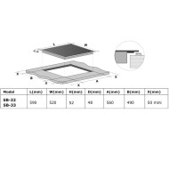 Αυτόνομη Κεραμική Εστία Robin 6.4Kw SB-33 με 5 Ζώνες & Πλήκτρα Αφής