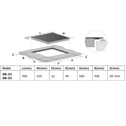Αυτόνομη Κεραμική Εστία Robin SB-32 με 5 Ζώνες & Πλήκτρα Αφής
