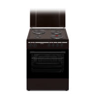 Ηλεκτρική Κουζίνα Robin B-64B καφέ σκούρο με 4 εστίες εμαγιέ φούρνος 60lt πλάτος 60cm