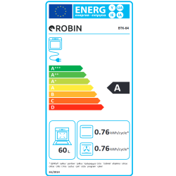 Ηλεκτρική Κουζίνα Robin B-64B καφέ σκούρο με 4 εστίες εμαγιέ φούρνος 60lt πλάτος 60cm