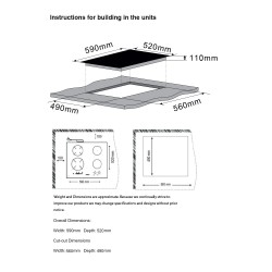 Αυτόνομη Μικτή Κεραμική Εστία Ρεύματος-Αερίου Robin Gce-45 με 2 Επαγωγικές Ζώνες & 2 Ζώνες Αερίου