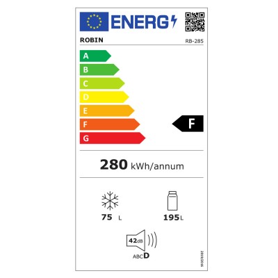 Ψυγειοκαταψύκτης Robin Rb-285 INOX 270lt Π55xΒ60xΥ180cm με σύστημα Full No Frost Ψυγειοκαταψύκτης Robin Rb-285 INOX 270lt Π55xΒ60xΥ180cm με σύστημα Full No Frost