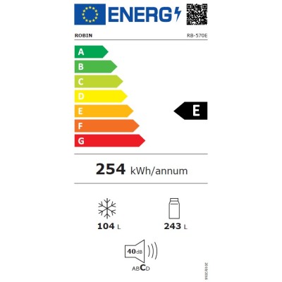 Ψυγειοκαταψύκτης Robin Rb-570BL μαύρο 347lt Π60xΒ69xΥ194cm με σύστημα Full No Frost Ψυγειοκαταψύκτης Robin Rb-570BL μαύρο 347lt Π60xΒ69xΥ194cm με σύστημα Full No Frost