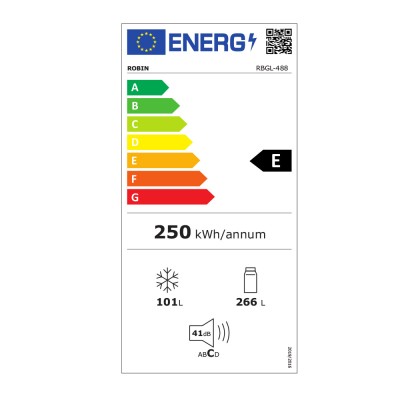 Ψυγειοκαταψύκτης Robin RBGL-488 WH λευκό κρύσταλλο 367lt Π60xΒ66xΥ201cm με σύστημα Full No Frost Ψυγειοκαταψύκτης Robin RBGL-488 WH λευκό κρύσταλλο 367lt Π60xΒ66xΥ201cm με σύστημα Full No Frost