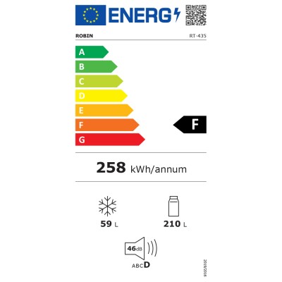 Ψυγείο δίπορτο Robin Rt-435 λευκό 280lt Π60xΒ65.3xΥ152cm με σύστημα Full No Frost Ψυγείο δίπορτο Robin Rt-435 λευκό 280lt Π60xΒ65.3xΥ152cm με σύστημα Full No Frost