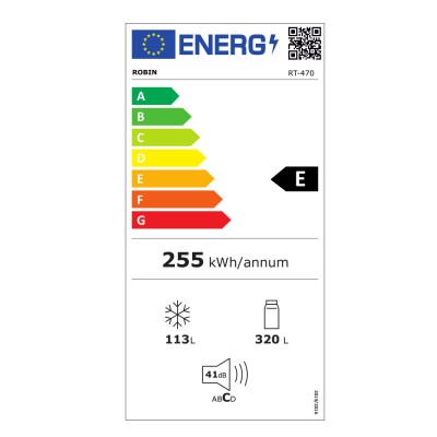 Ψυγείο δίπορτο Robin Rt-470 λευκό 433lt Π70xΒ65xΥ183cm με σύστημα Low Frost Ψυγείο δίπορτο Robin Rt-470 λευκό 433lt Π70xΒ65xΥ183cm με σύστημα Low Frost