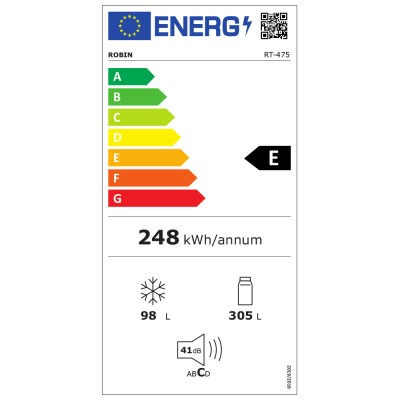 Ψυγείο δίπορτο Robin Rt-475 INOX Π70xΒ72xΥ173cm με σύστημα Full No Frost Ψυγείο δίπορτο Robin Rt-475 INOX Π70xΒ72xΥ173cm με σύστημα Full No Frost