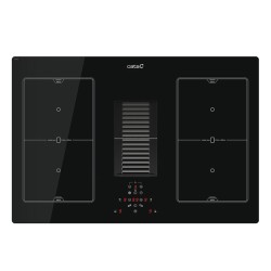 Αυτόνομη επαγωγική εστία με ενσωματωμένο απορροφητήρα CATA AS750 μαύρη 77x52cm με 4 ζώνες μαγειρέματος